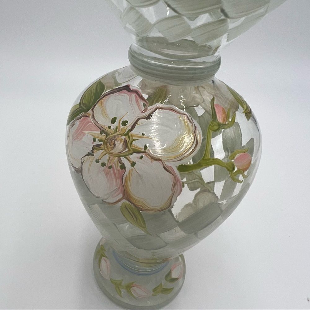 Tracy Porter Small Hand-painted Harlequin and Floral Glass Vase - Picture 6 of 6
